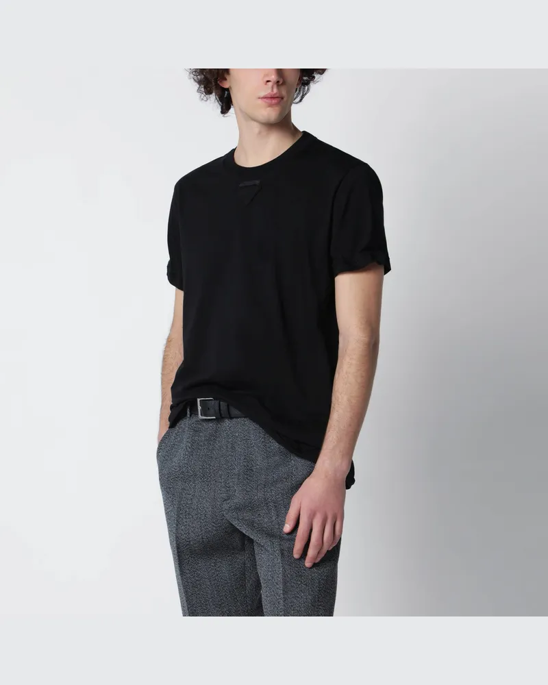 Prada Schwarzes T-Shirt aus Baumwolle Black