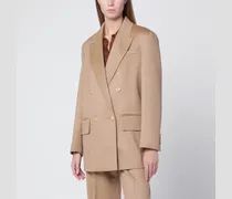 Cremefarbene Doppelreiher-Jacke