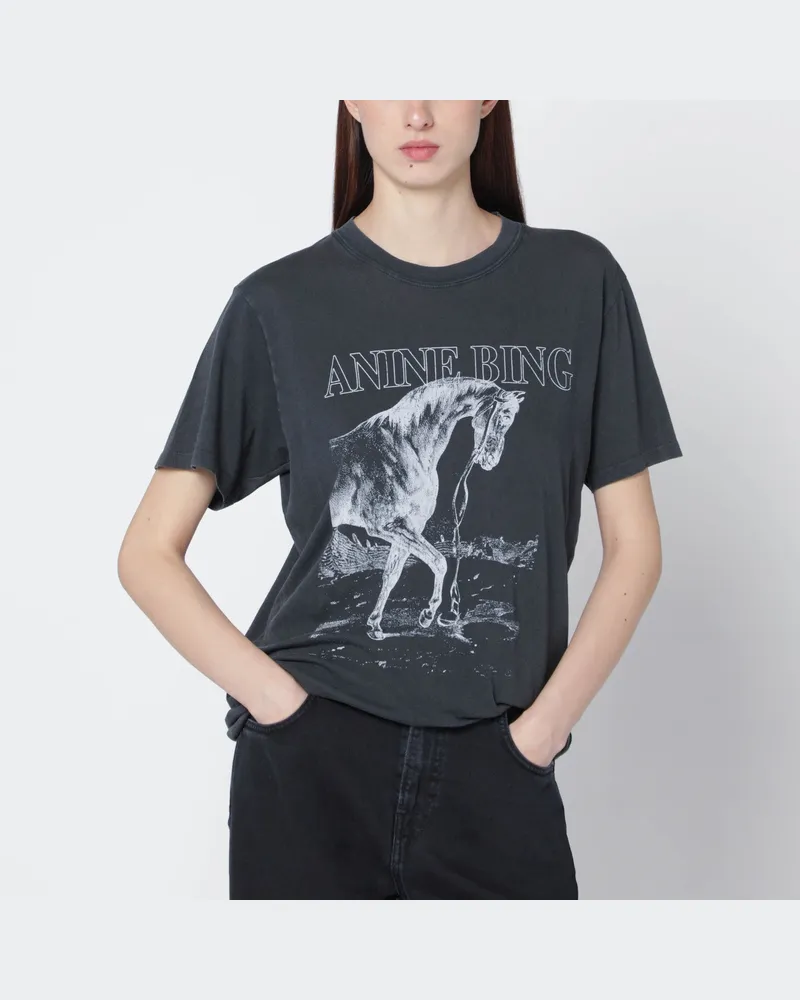 Anine Bing Schwarzes ausgewaschenes Lili-T-Shirt 