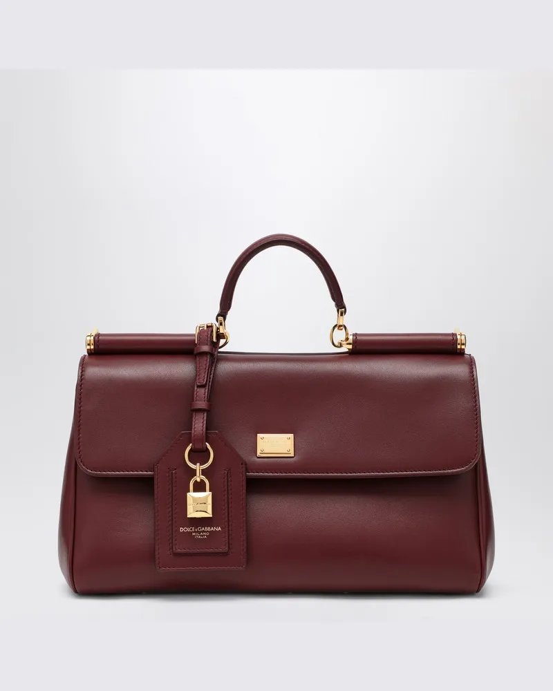 Dolce & Gabbana My Sicily-Handtasche aus burgunderfarbenem Leder Burgunderrot