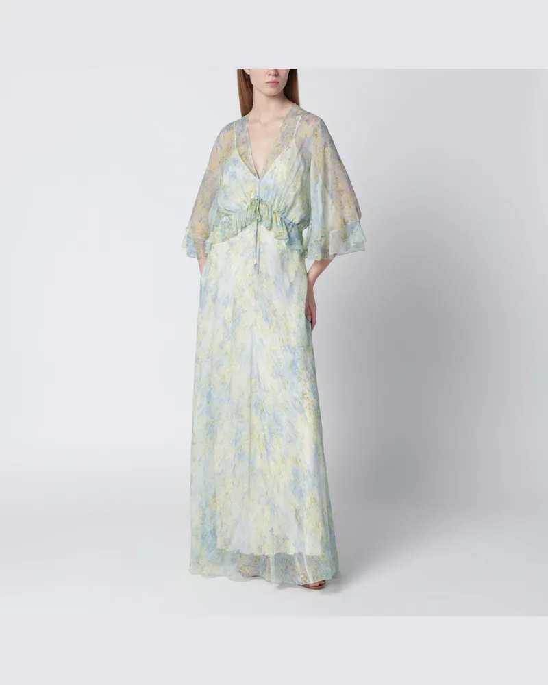 Alberta Ferretti Langes Kleid mit Blumenmuster Yellow