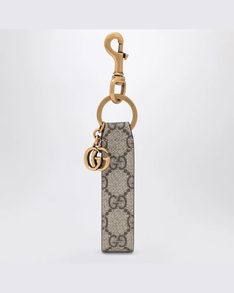Gucci Ophidia Schlüsselanhänger aus GG Supreme Stoff beige Beige
