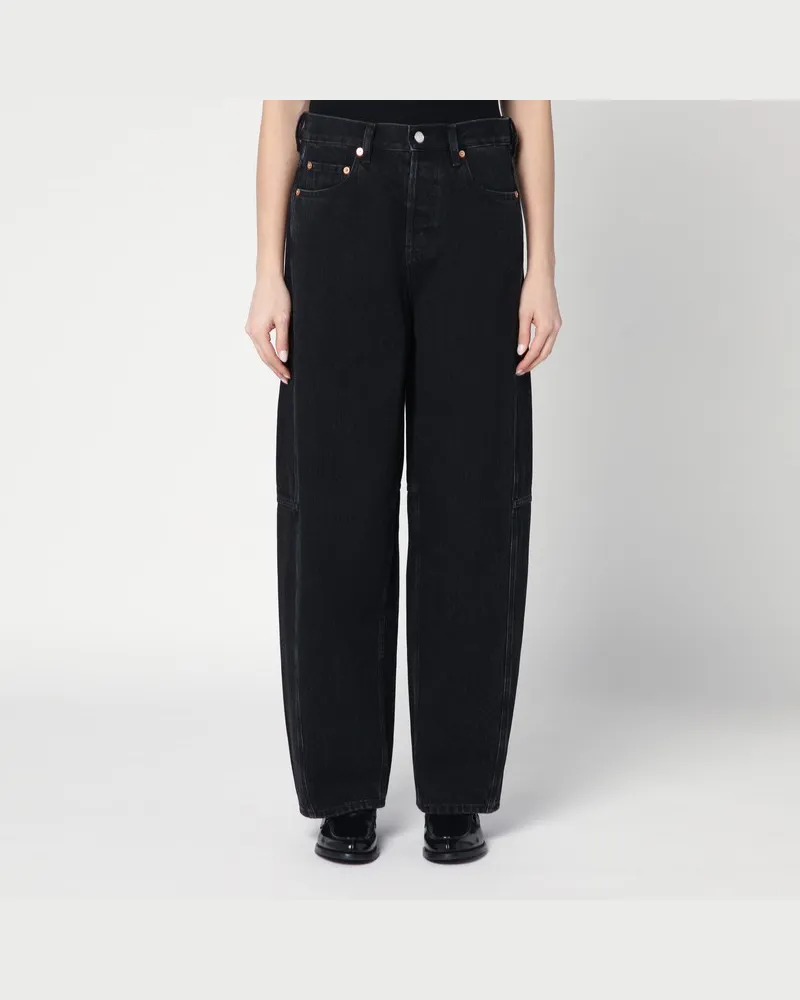 Gucci Weite schwarze Jeans Schwarz