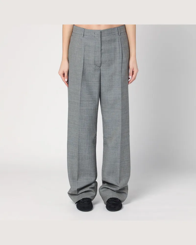 Prada Weite graue Hose aus Wolle 