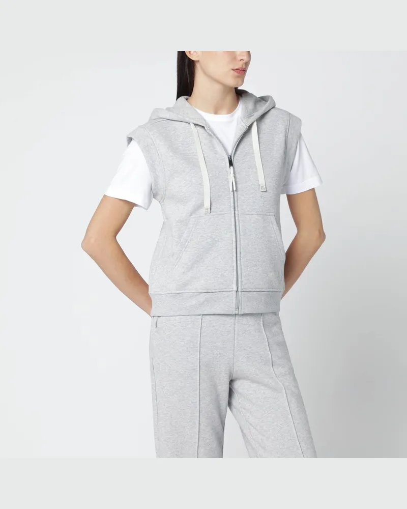 Max Mara Graue Weste aus Baumwollfleece Blau