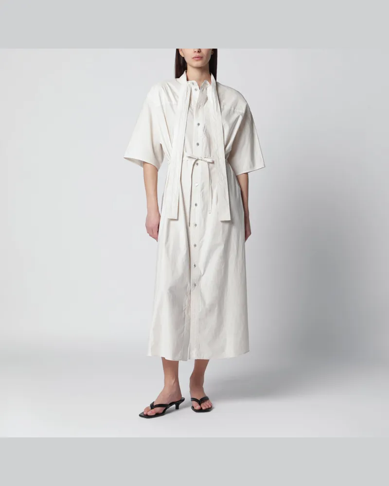 Christophe Lemaire Wendbares cremefarbenes Kleid aus Seidenmischung Beige