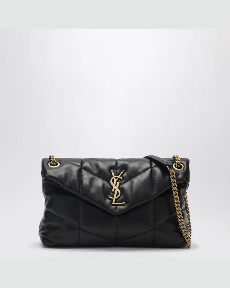 Saint Laurent Kleine schwarze Loulou Puffer Tasche Black