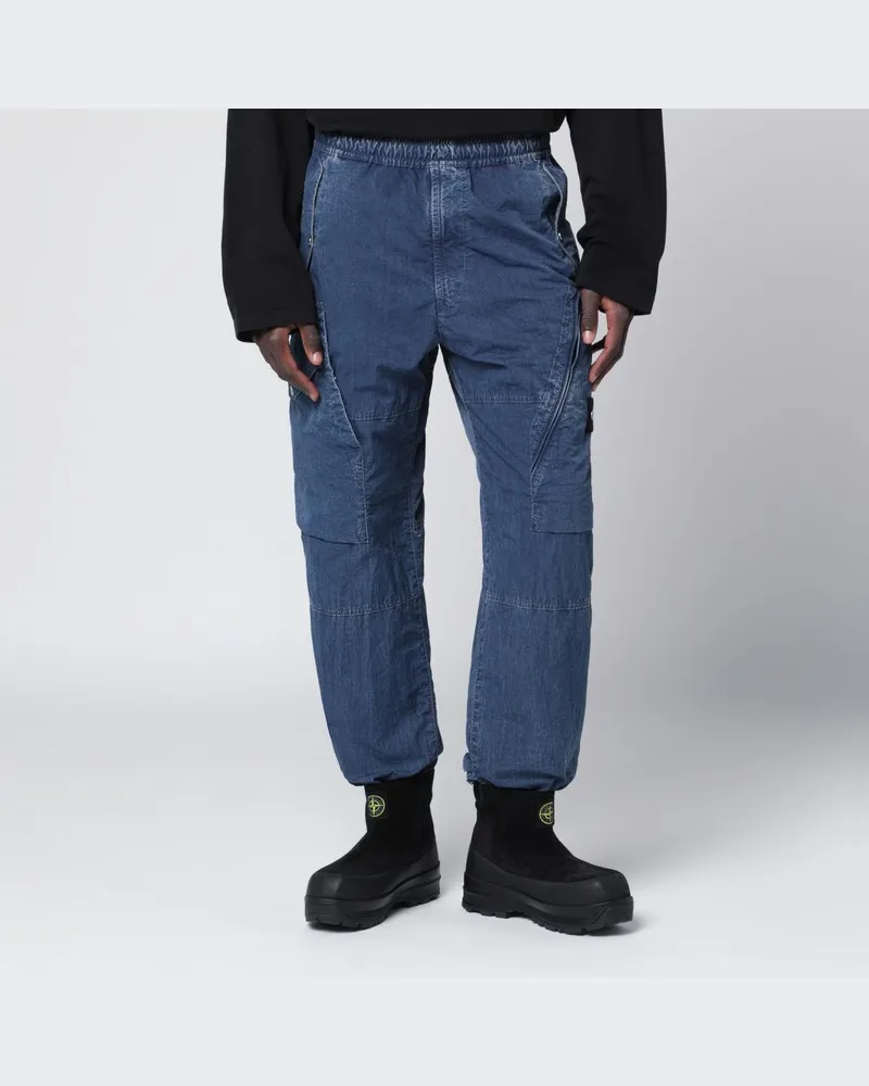Stone Island Indigoblaue Cargohose Blau