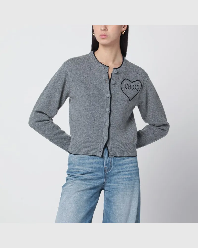 Chloé Grauer Cardigan aus Wolle und Kaschmir Grau