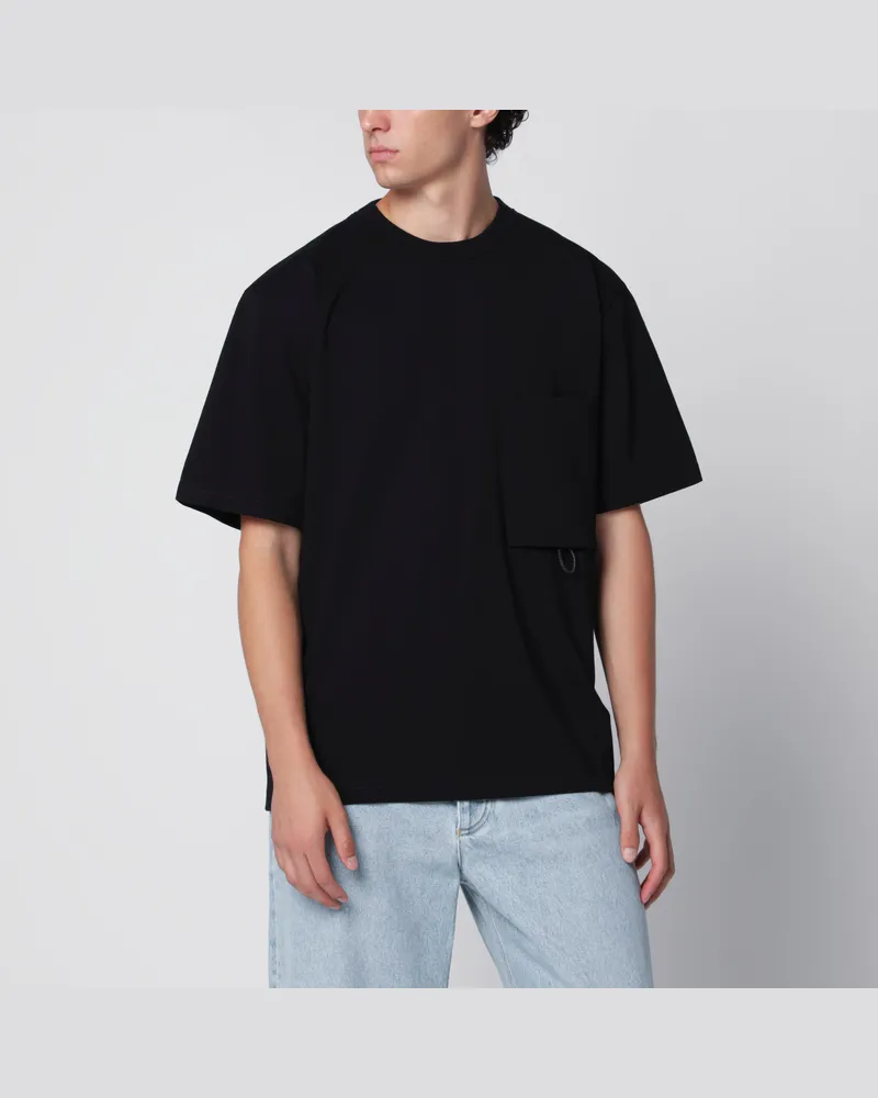 Bottega Veneta Schwarzes T-Shirt aus Baumwolljersey Black