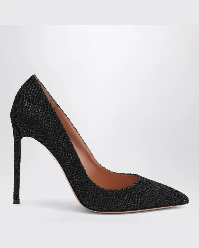 Aquazzura Purist Pump 105 schwarz mit Strasssteinen Schwarz