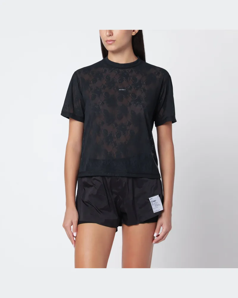 Satisfy Schwarzes SpaceLace T-Shirt Black
