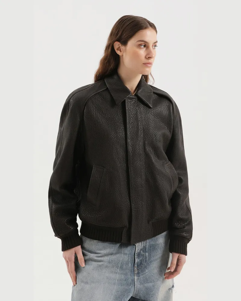 1989 STUDIO Braune Lederjacke 