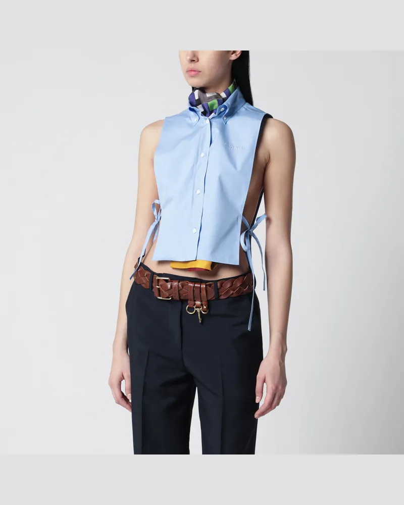 Miu Miu Hellblaues Popeline-Hemd Light