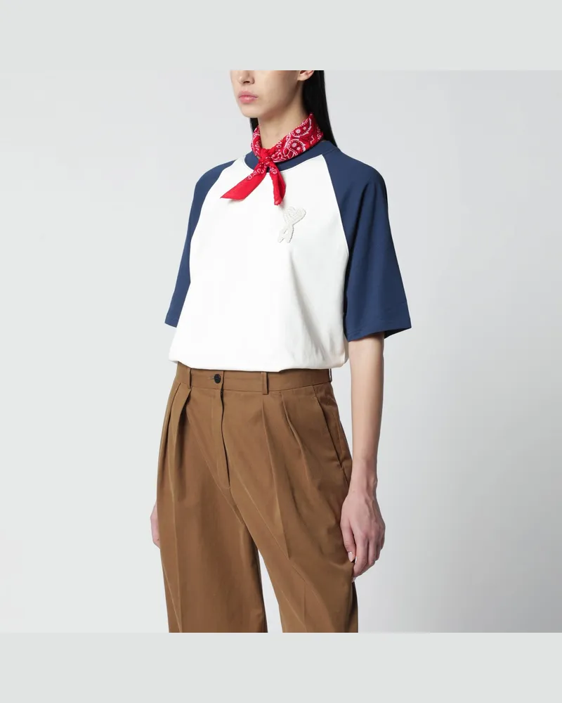 AMI Paris Ami De Coeur T-Shirt in Weiß/Tinte White