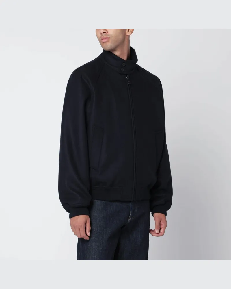 Prada Blaue Jacke mit Reißverschluss aus Wolle und Kaschmir Blau