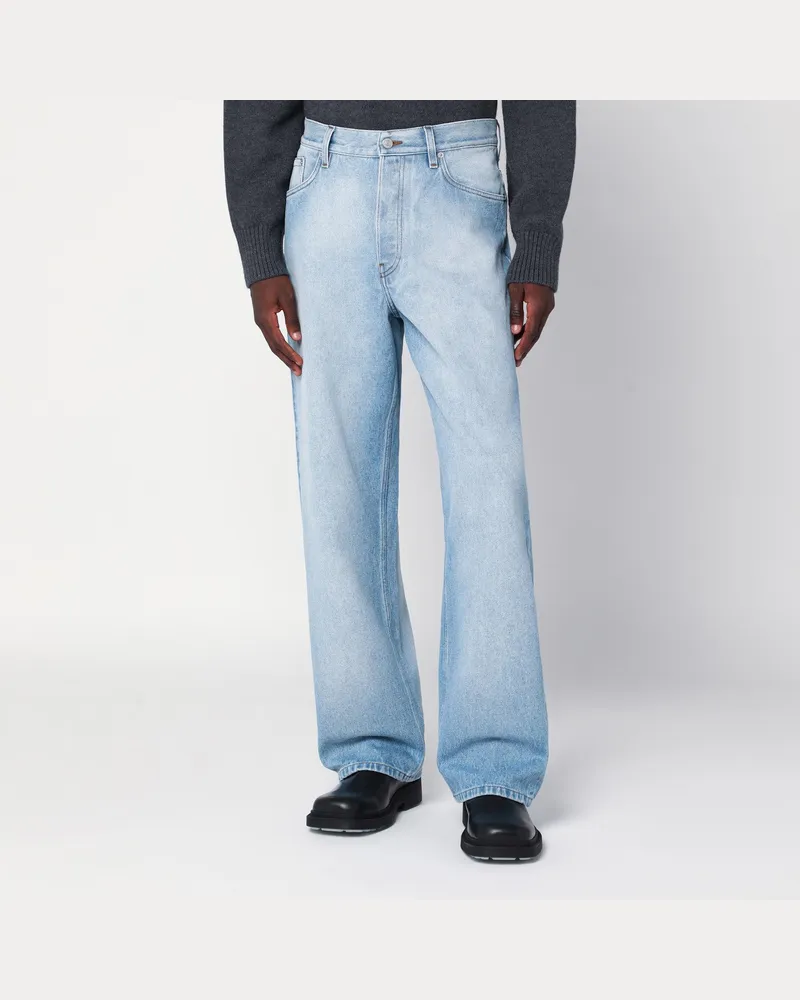 Dries van Noten Hellblaue Jeans mit Washed-Effekt 