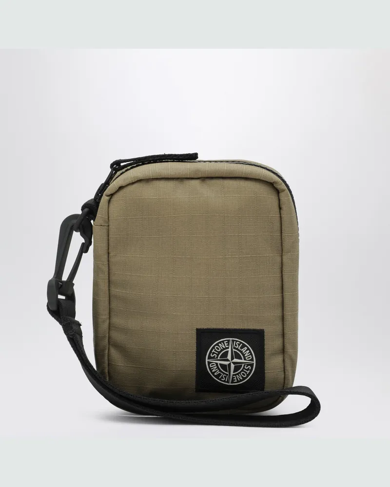 Stone Island Armband-Geldbörse in Militärgrün mit Logo-Patch Green