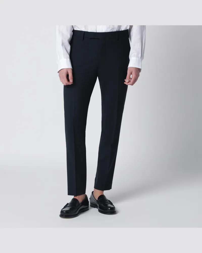 PT TORINO Navyblaue Hose aus Wollmischung Blue
