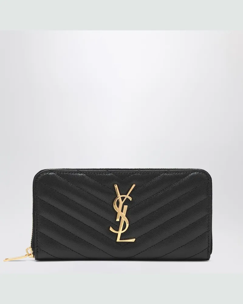 Saint Laurent Schwarze Cassandre-Geldbörse mit Steppung Black