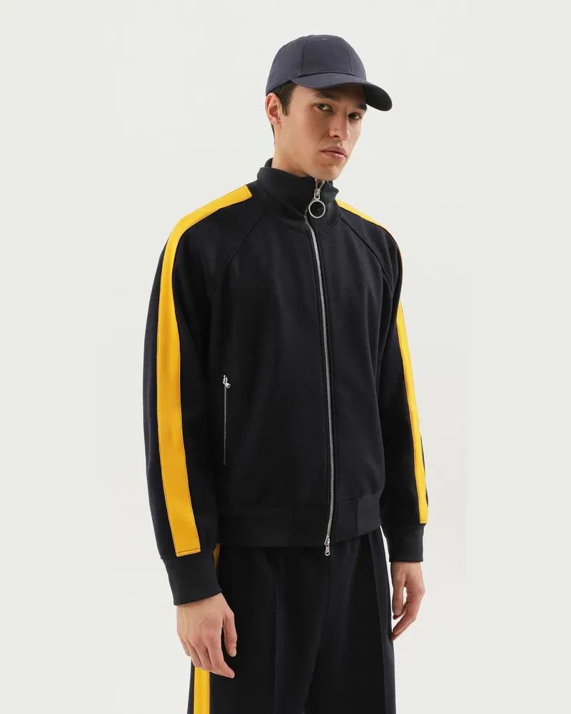 1989 STUDIO Graue Jacke mit seitlichen Streifen Blue