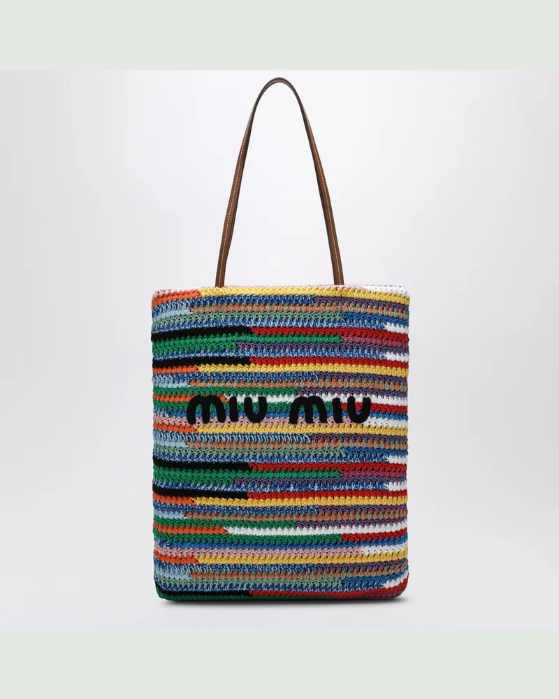 Miu Miu Shopper-Tasche aus Crochet Multicolor
