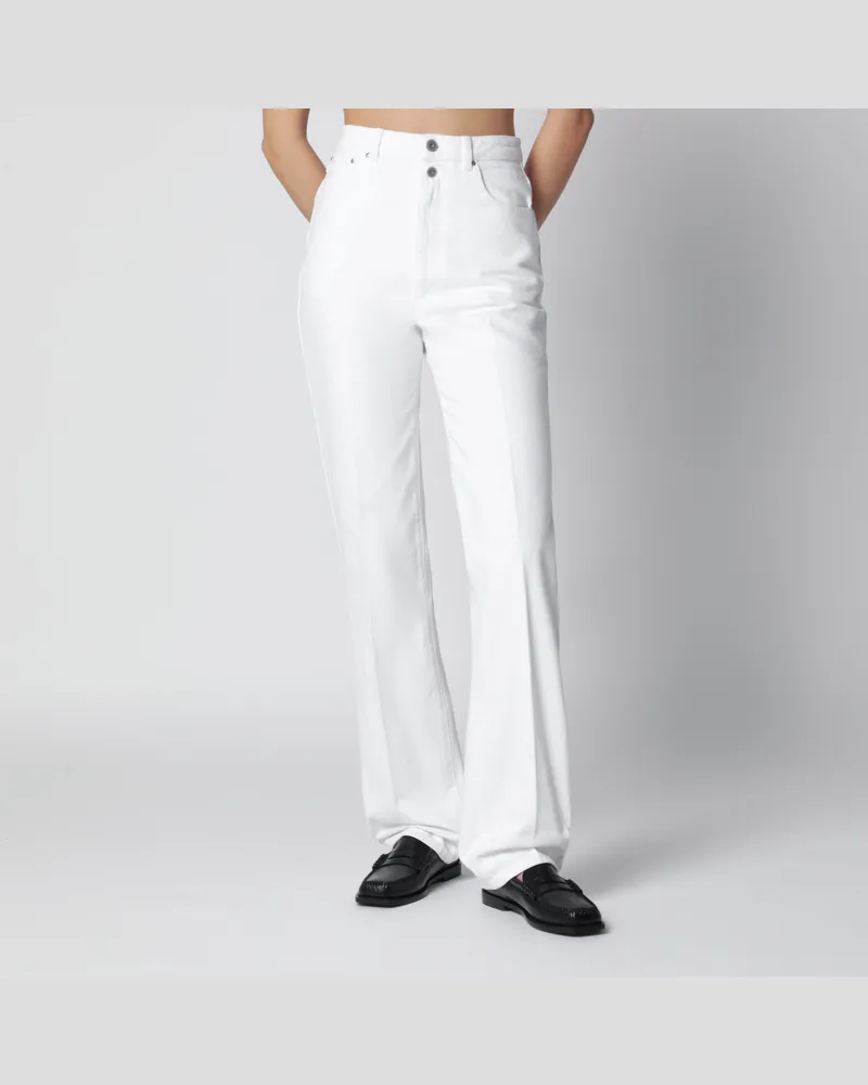 Christophe Lemaire Jeans mit Gürtel aus weißem Denim mit hoher Taille White
