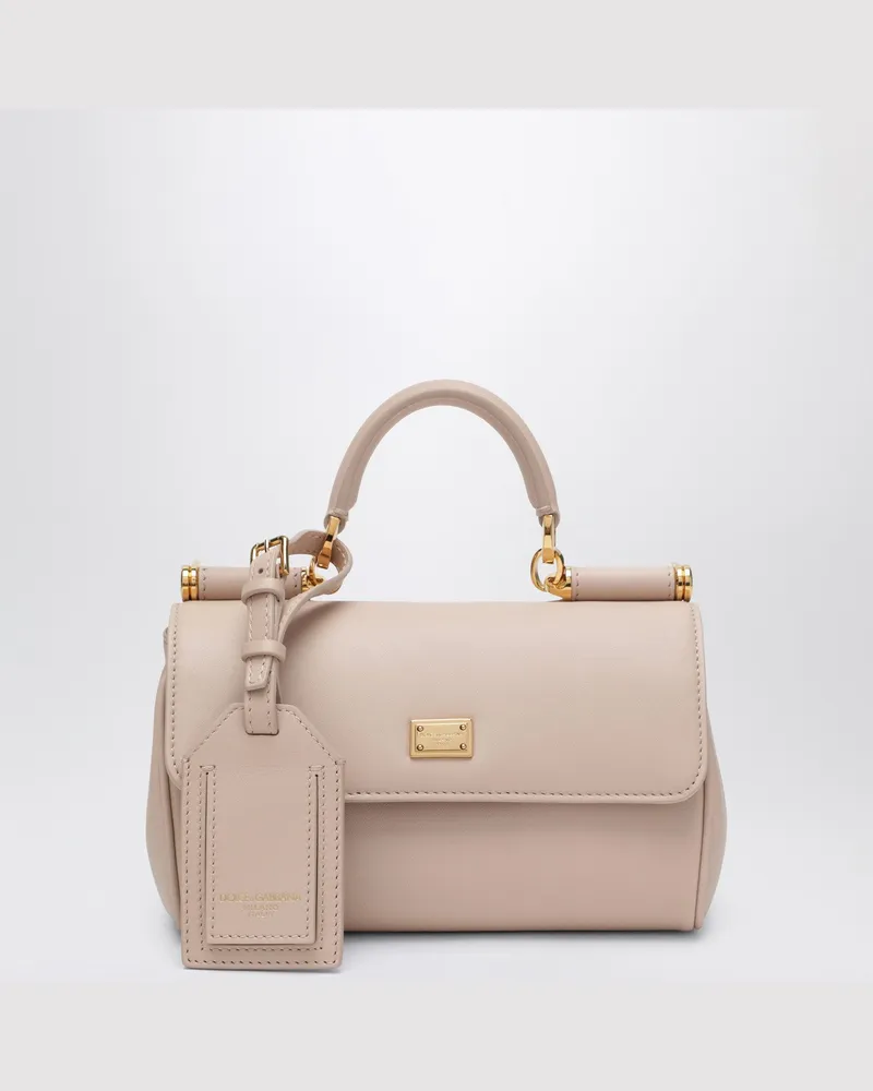 Dolce & Gabbana Kleine My-Sicily-Handtasche aus hellrosa Leder Beige