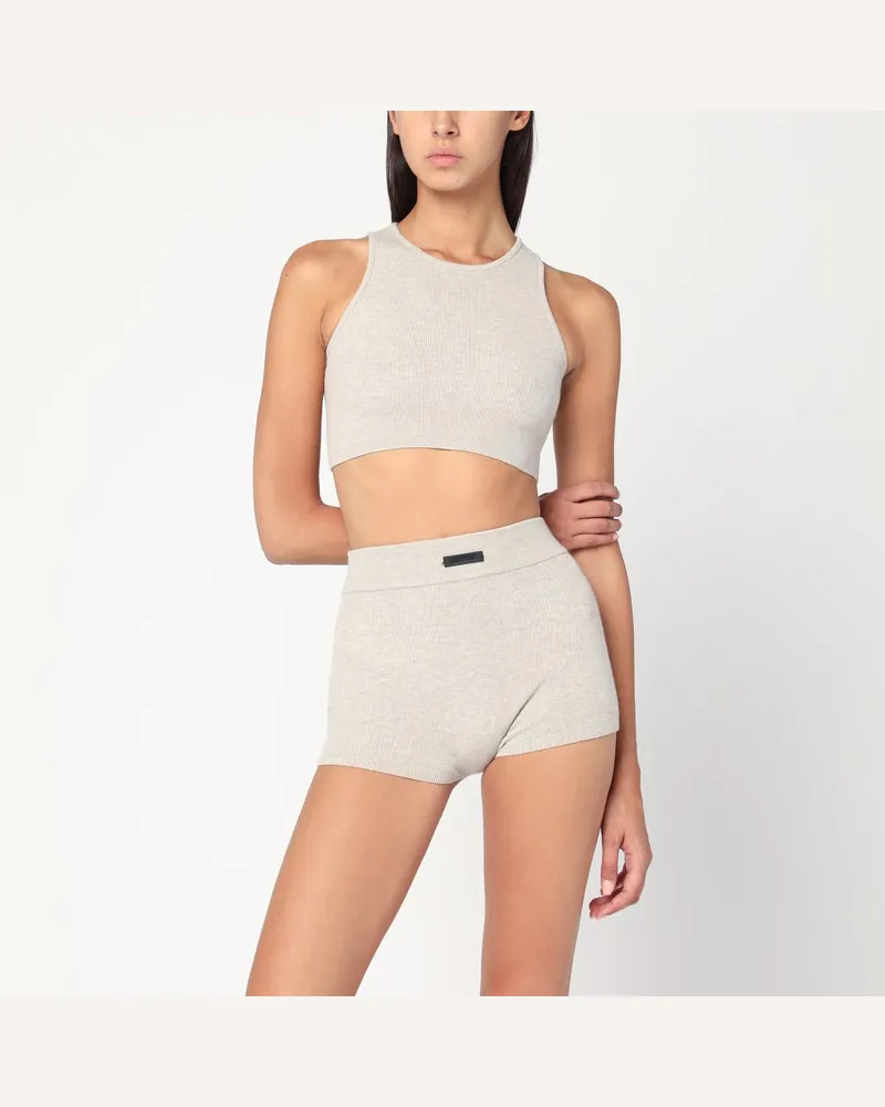 Fear of God Geripptes greiges Cropped-Top Beige