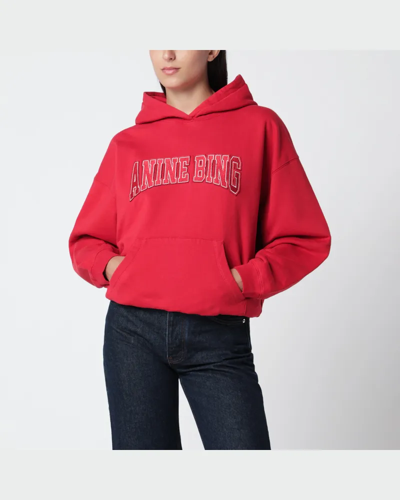 Anine Bing Harvey roter Baumwoll-Hoodie Red