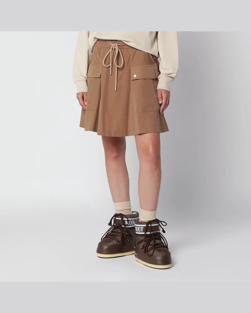 Moncler Hellbrauner Rock aus Baumwollmischung Brown
