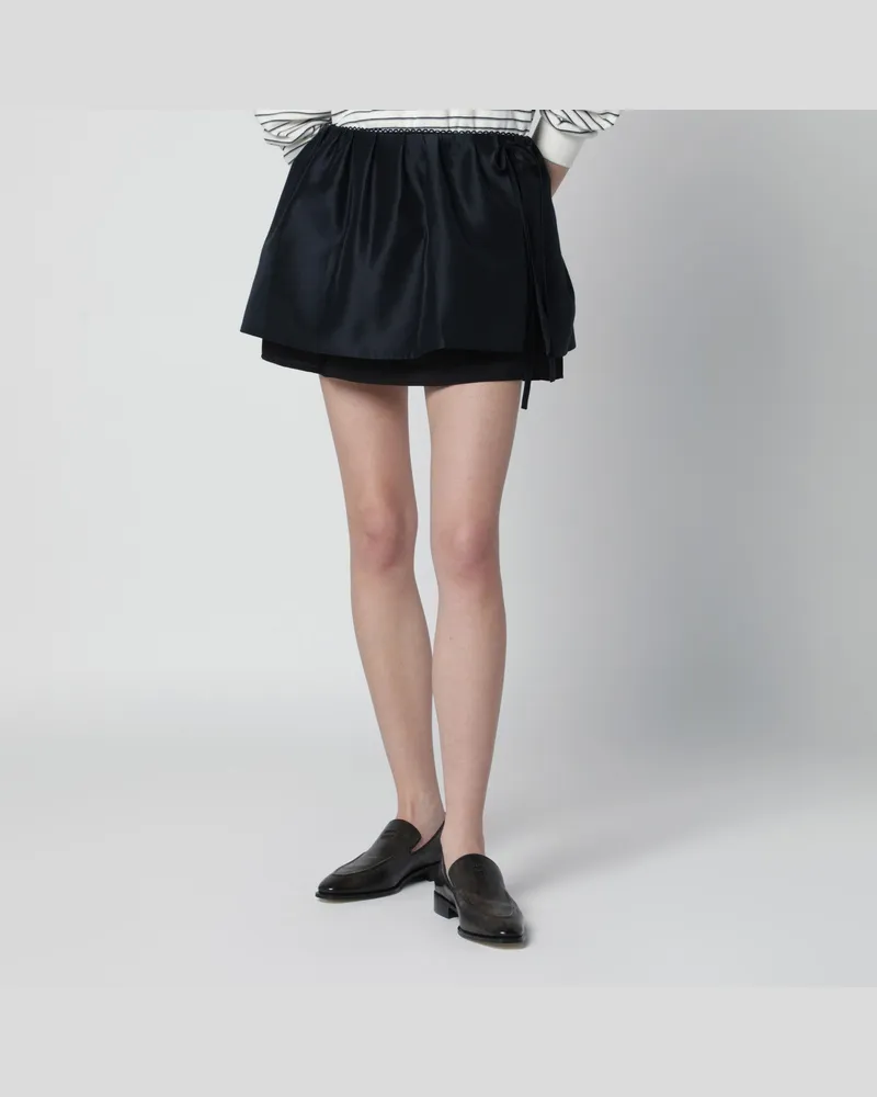 Dunst Marineblauer Minirock mit überlappendem Panel 