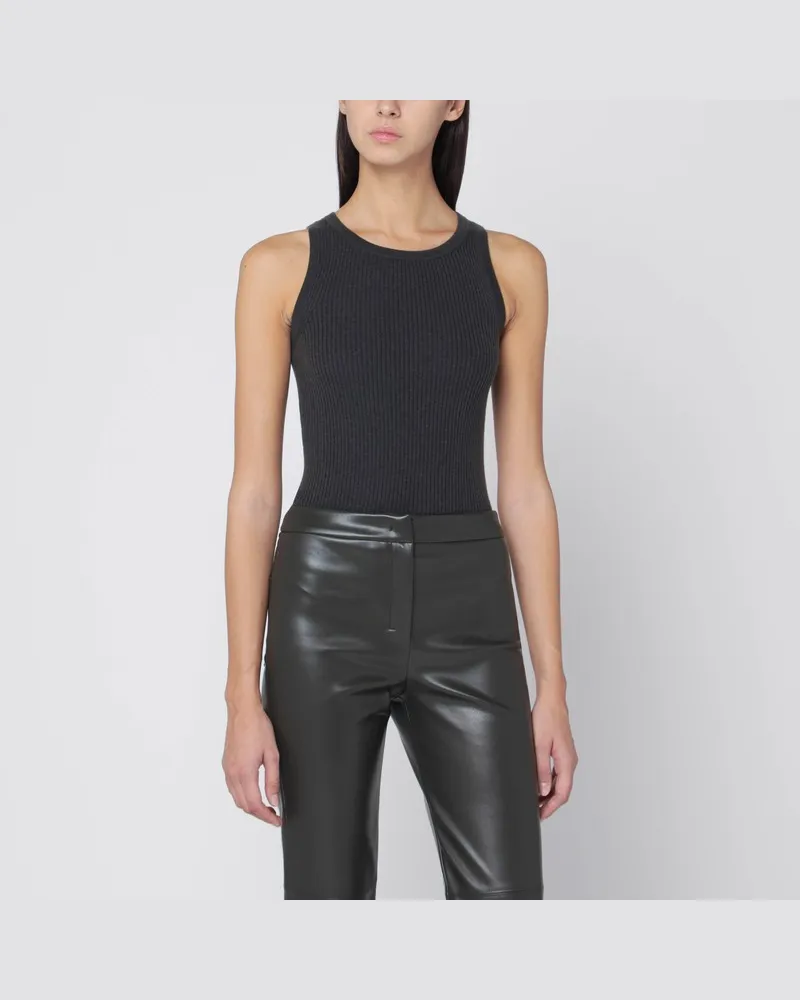 Max Mara Grünes Ripp-Top aus Wolle und Kaschmir Grün