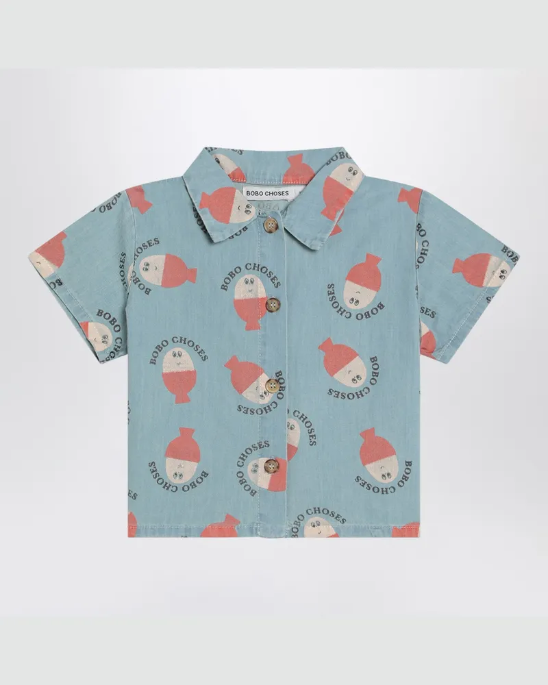 BOBO CHOSES Hellblaues Jeanshemd Morning Egg aus Denim Light