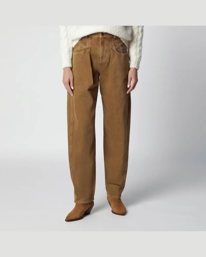 Isabel Marant Barrel-Jeans Lisha aus Baumwoll-Denim in Bronze Metal