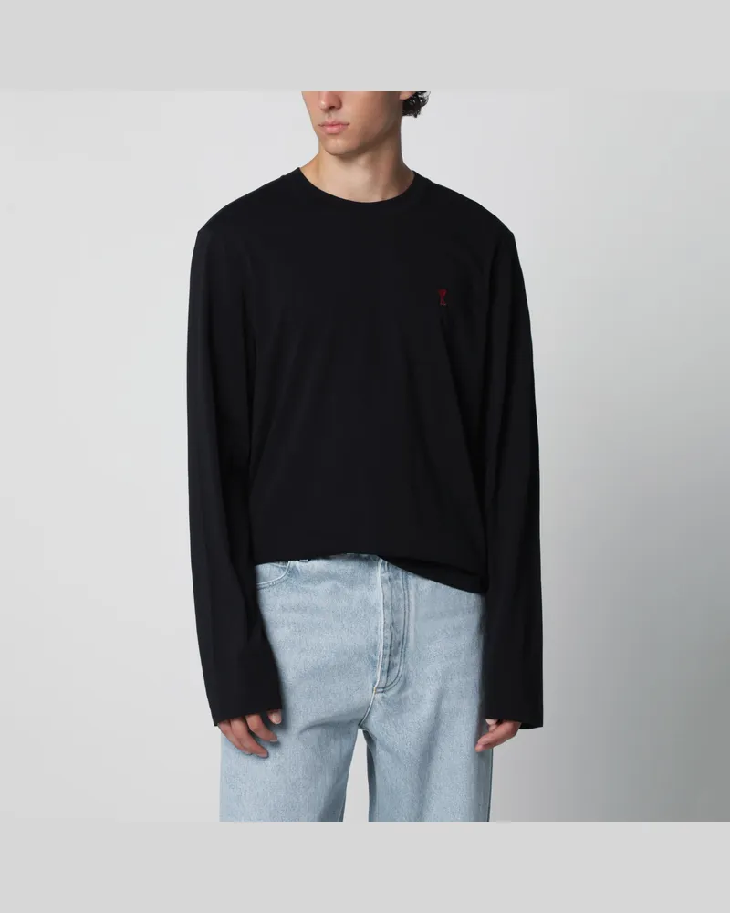 AMI Paris Ami De Coeur schwarzes T-Shirt Black