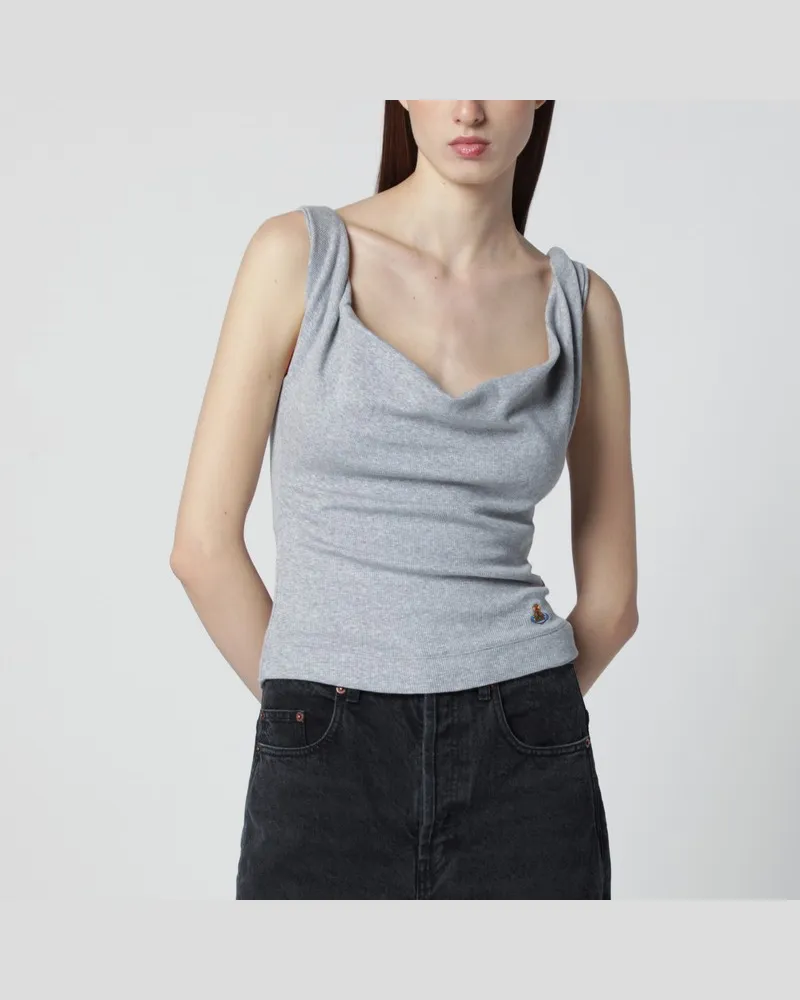 Vivienne Westwood Graues Anna Top mit Orb-Logo Grau