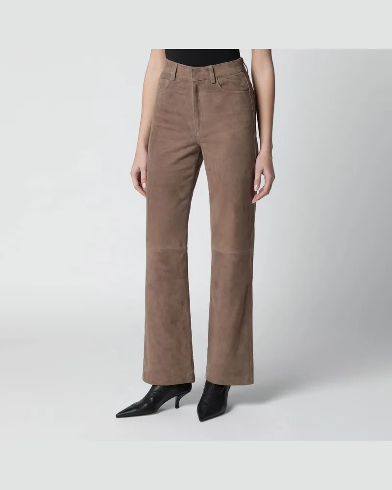 ROTATE Birger Christensen Braune Wildlederhose Beige