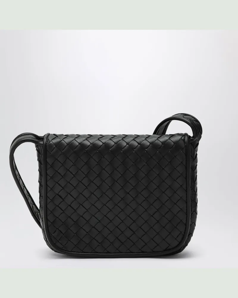 Bottega Veneta Black Veneto mini messenger bag with flap Black