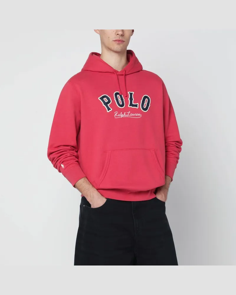 Ralph Lauren Roter Hoodie mit gesticktem Logo Rot