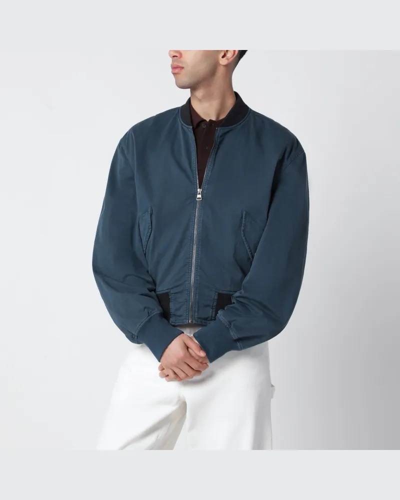 J.W.Anderson Blouson Aus Navyblauer Baumwolle Mit Vintage-Finish Blue