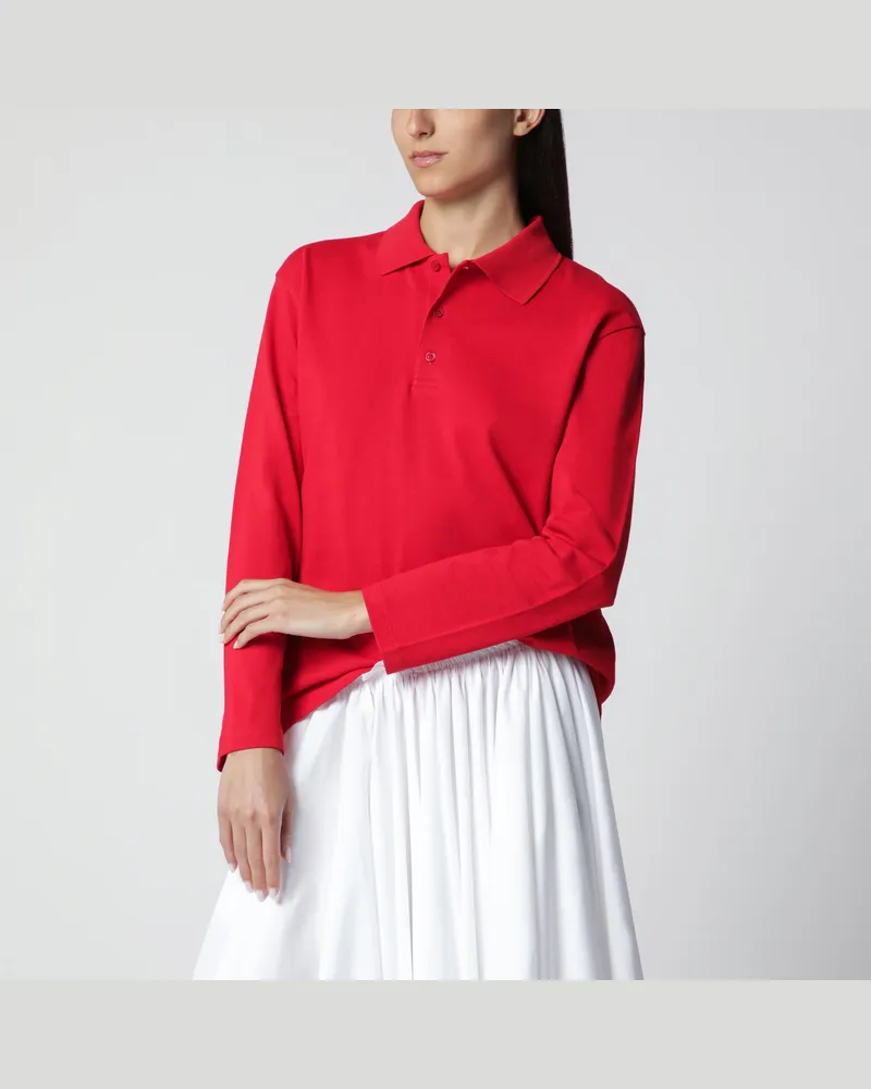 Flore Flore Rotes Diana Poloshirt aus Bio-Baumwolle Red