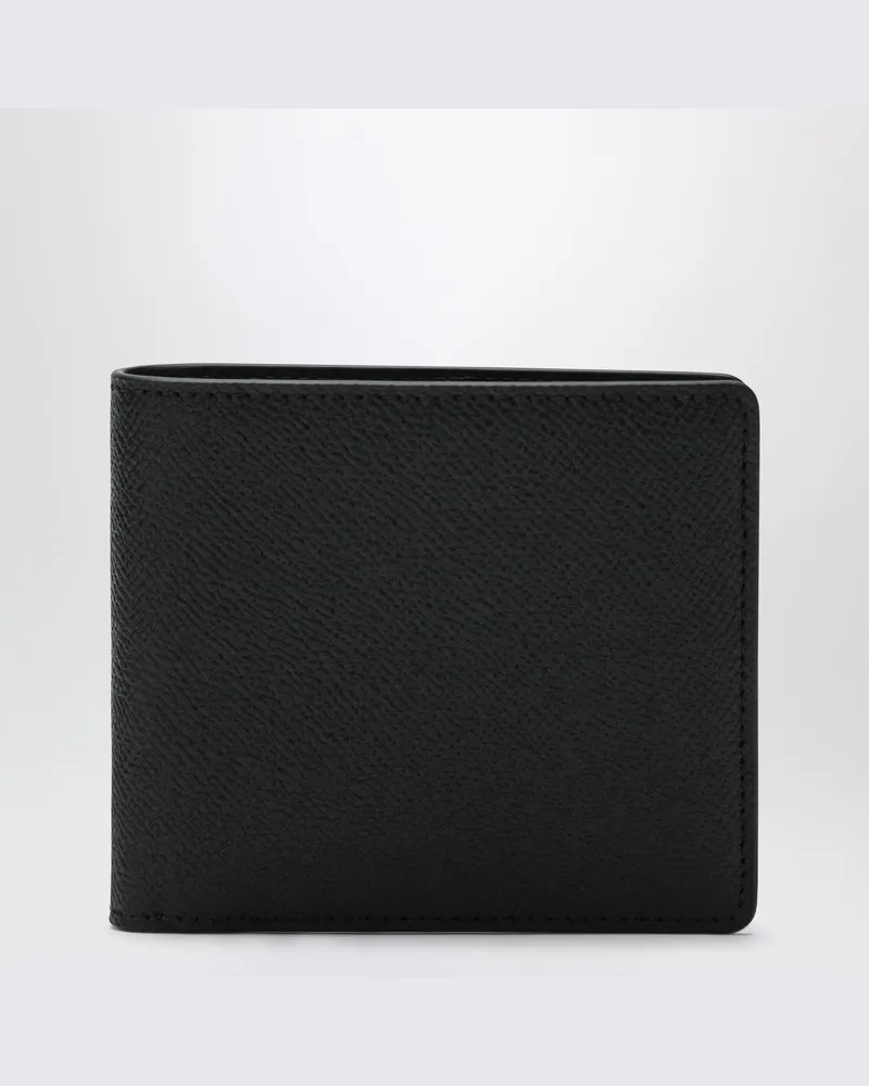 Maison Margiela Schwarzes Bi-Fold Portemonnaie aus Leder Schwarz