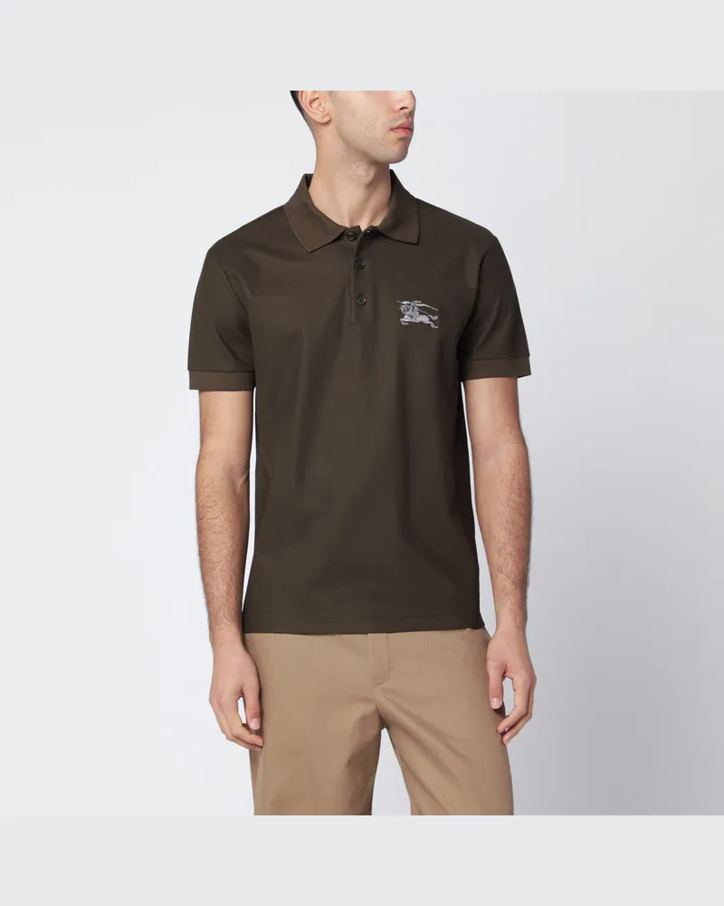 Burberry Dunkelgrünes Baumwoll-Poloshirt mit EKD 