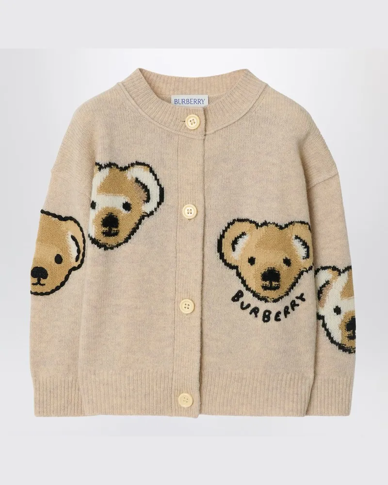 Burberry Beigefarbene Strickjacke aus Wolle mit Thomas Bär and friends Braun