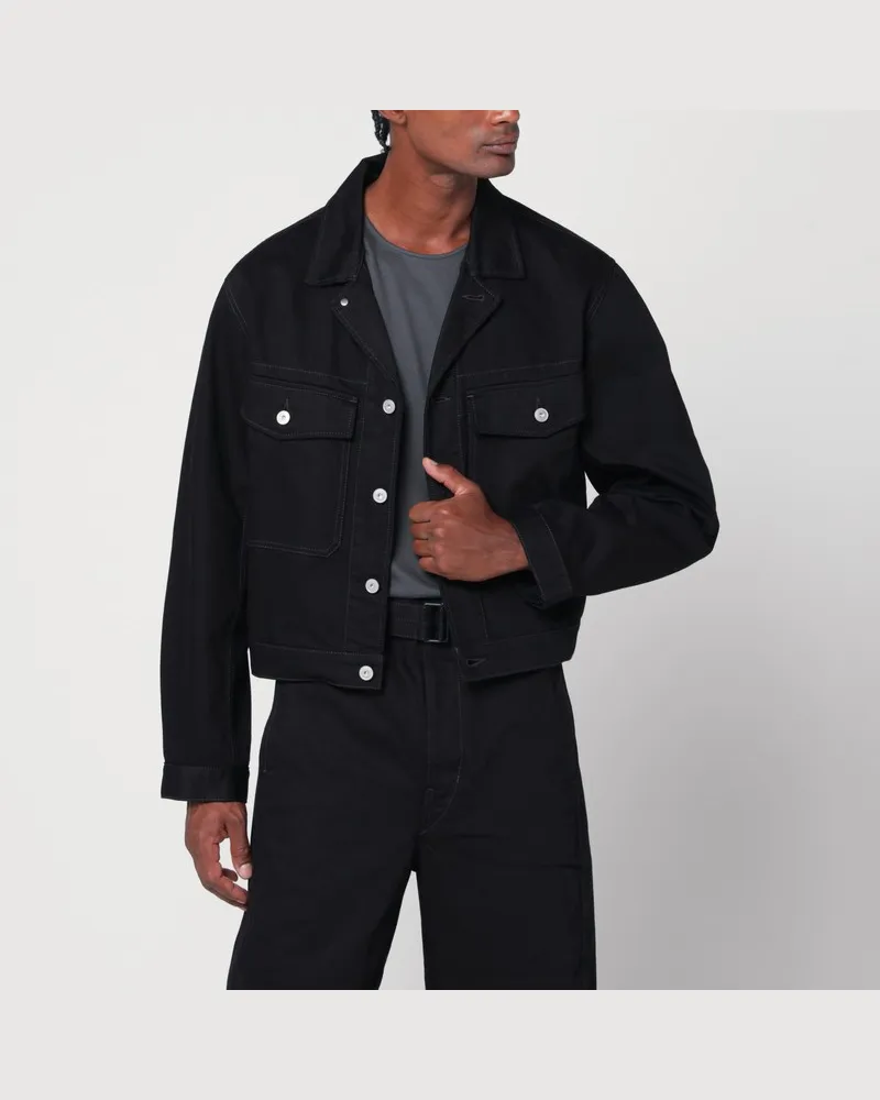 Christophe Lemaire Schwarze Jeansjacke Schwarz