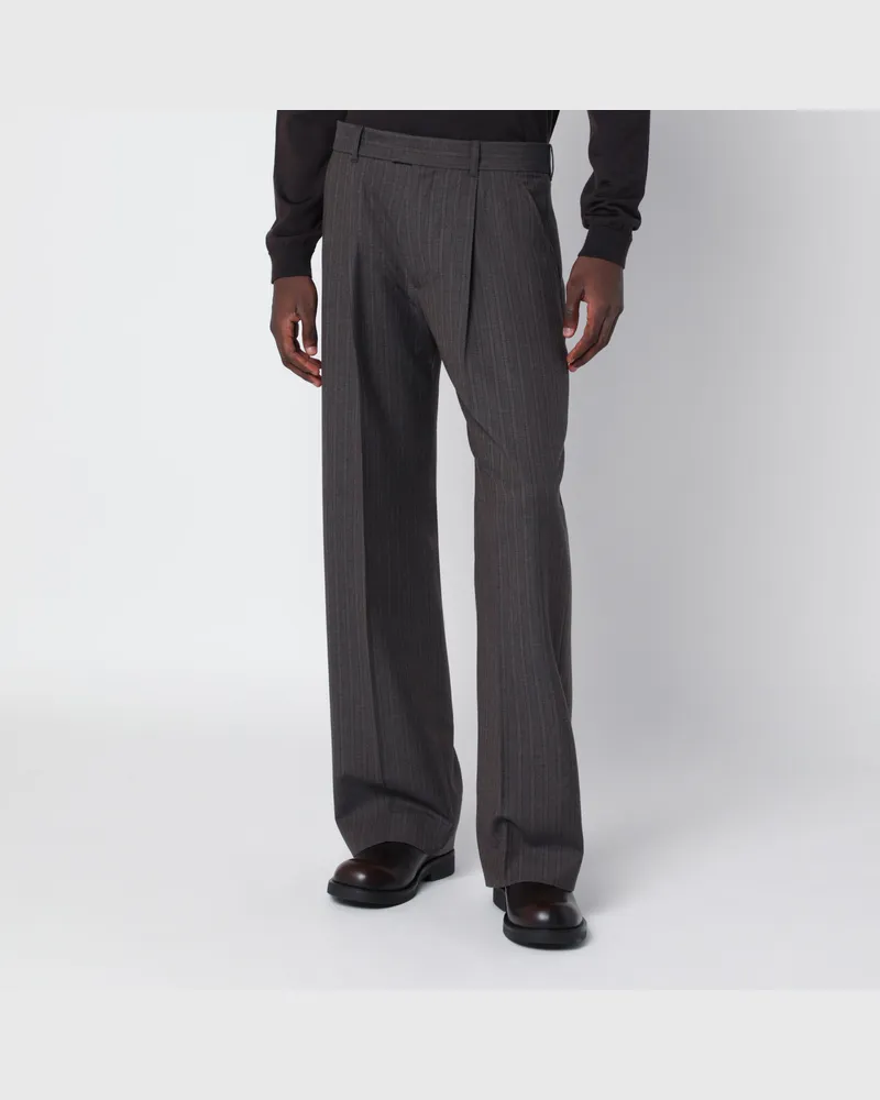 Our Legacy Gestreifte Stoffhose aus Wolle und Baumwolle Grey