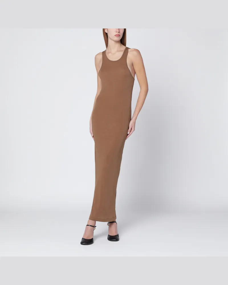 Entire Studios Sandfarbenes ärmelloses Kleid aus Baumwollmischung 