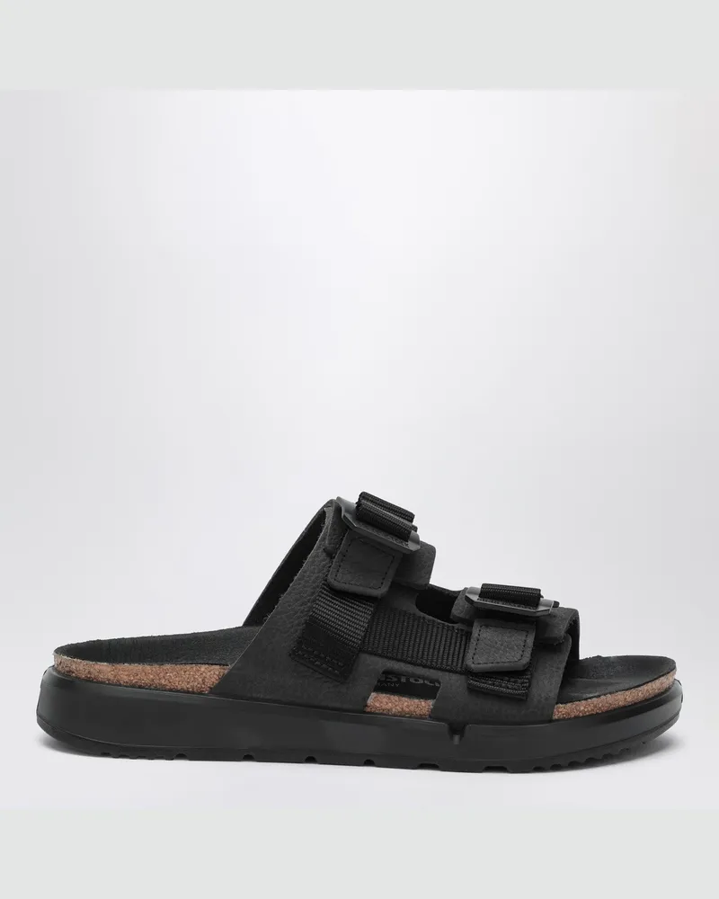 Birkenstock Shinjuku Schwarzer Leder- und Textilpantoffel 