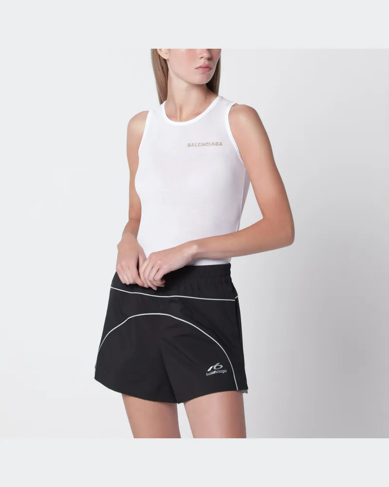 Balenciaga Weißes Tanktop aus Baumwollmischstrick White